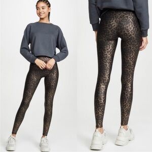 Spanx faux leather metallic leopard legging